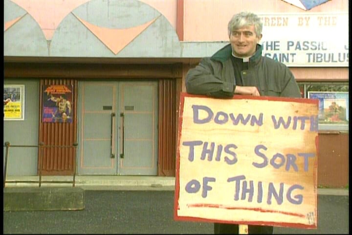 One of the most iconic episodes, and one of the perks of the job as a Father Ted TV show critic.