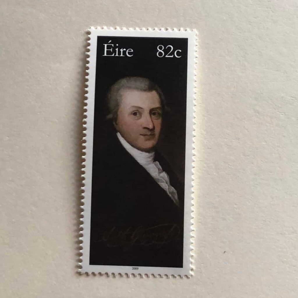 Guinness' face was twice on Irish stamps.
