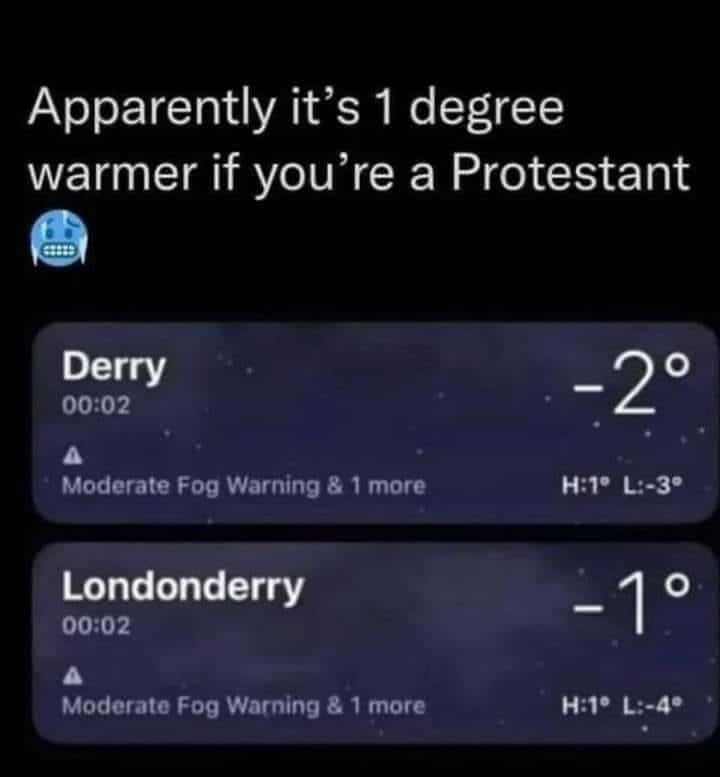 The Derry/ Londonderry debate.