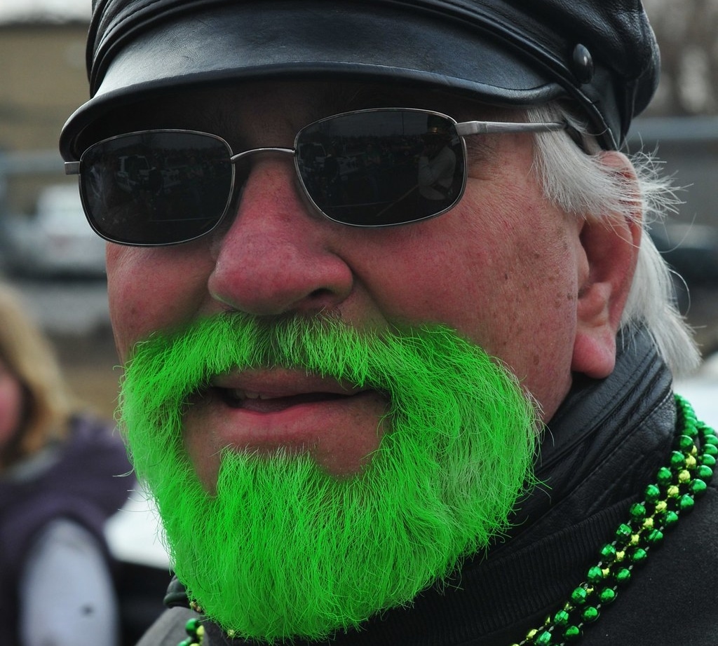 Green beards are one of the epic hairdos for St. Patrick’s Day.