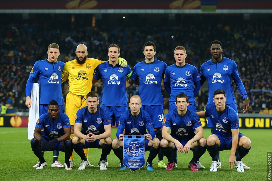 The Everton team.