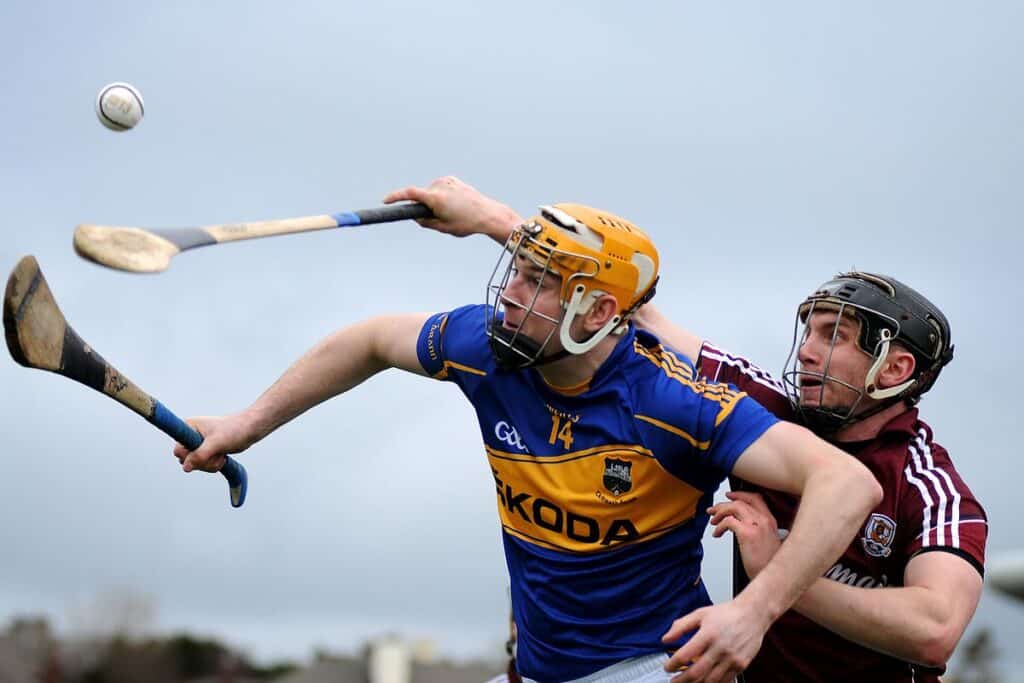 Hurling is a traditional Irish field sport.