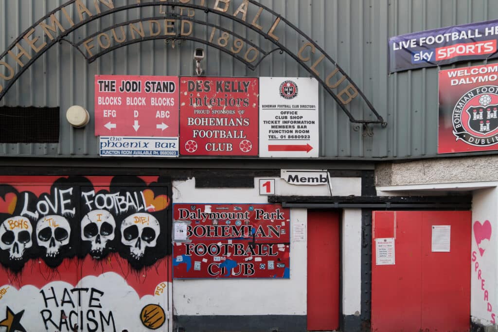 The exterior of Dalymount Park.
