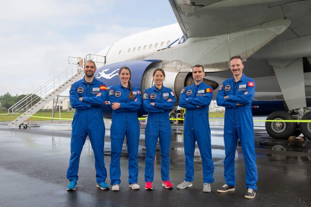 Dr Rosemary Coogan (second from left) poses alongside her fellow graduates from flight school. Dr Coogan is NI’s first-ever astronaut.