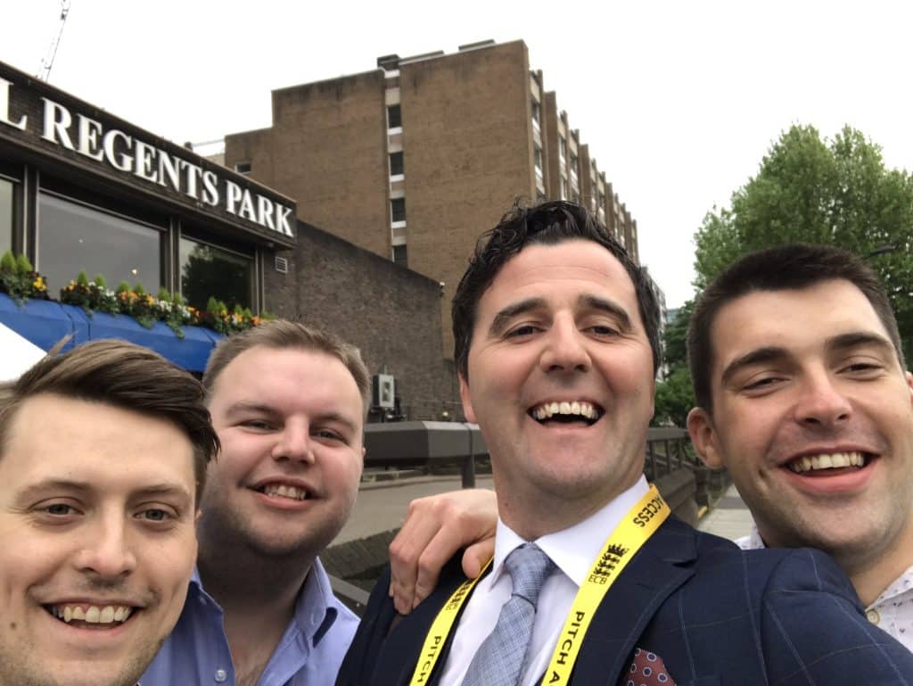 Kyle McCallan (second from right) at Regent's Park with friends.