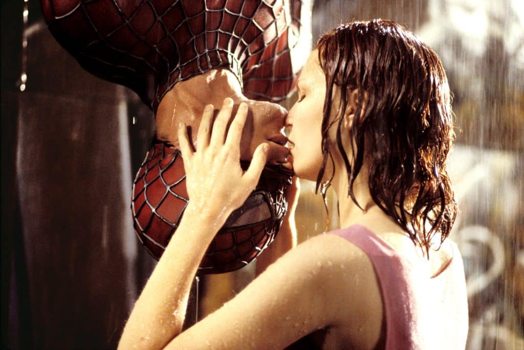 The famous Spider-Man kiss.