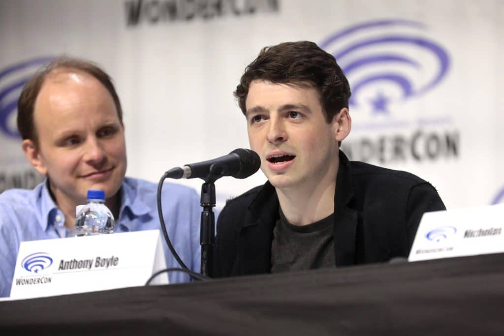 Anthony Boyle being interviewed on stage.