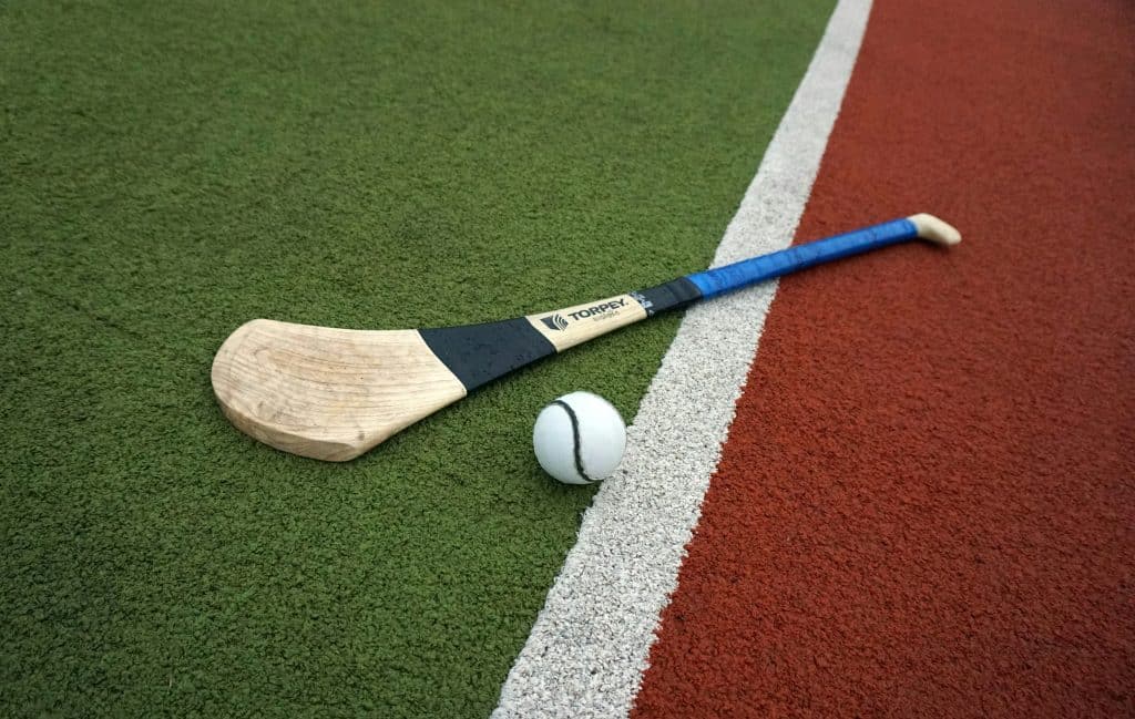 Hurling stick and ball.