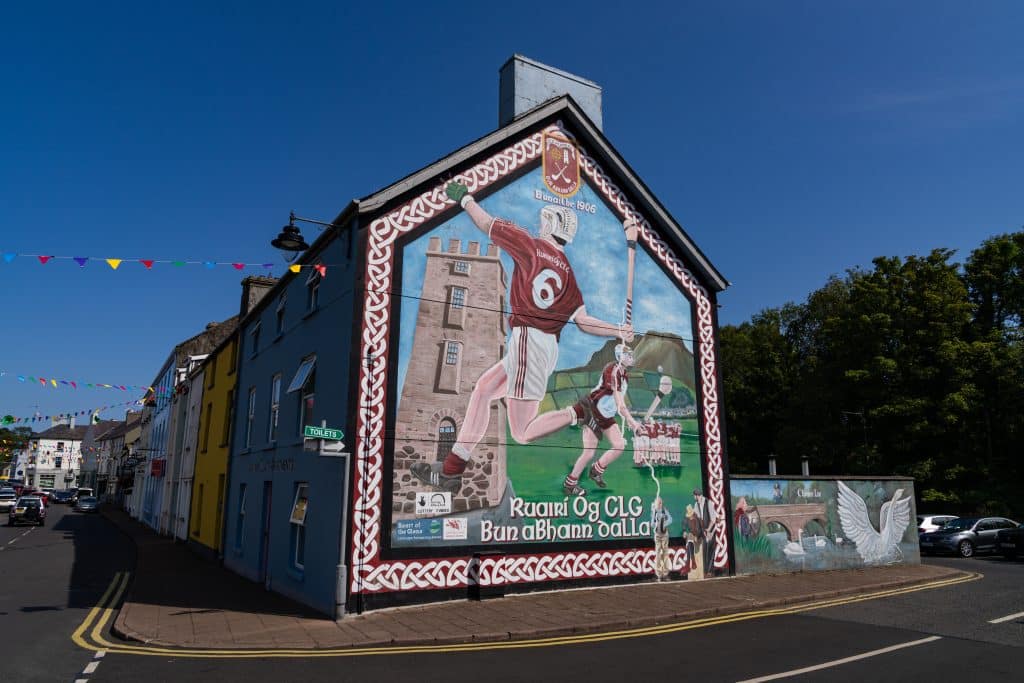 Gaelic Games Mural in Cushendall Co Antrim