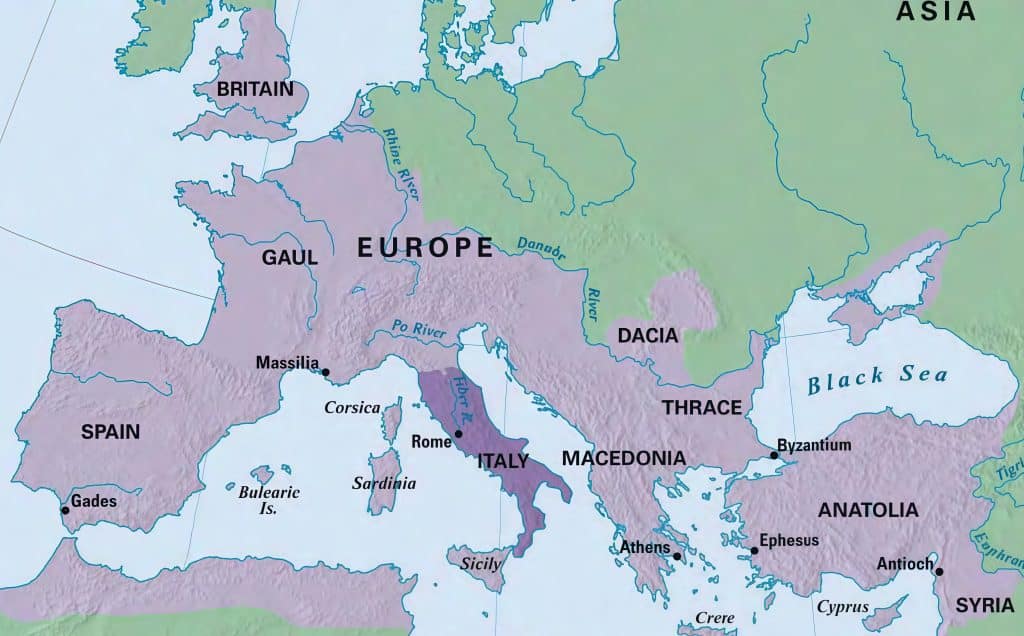 A map of Europe.
